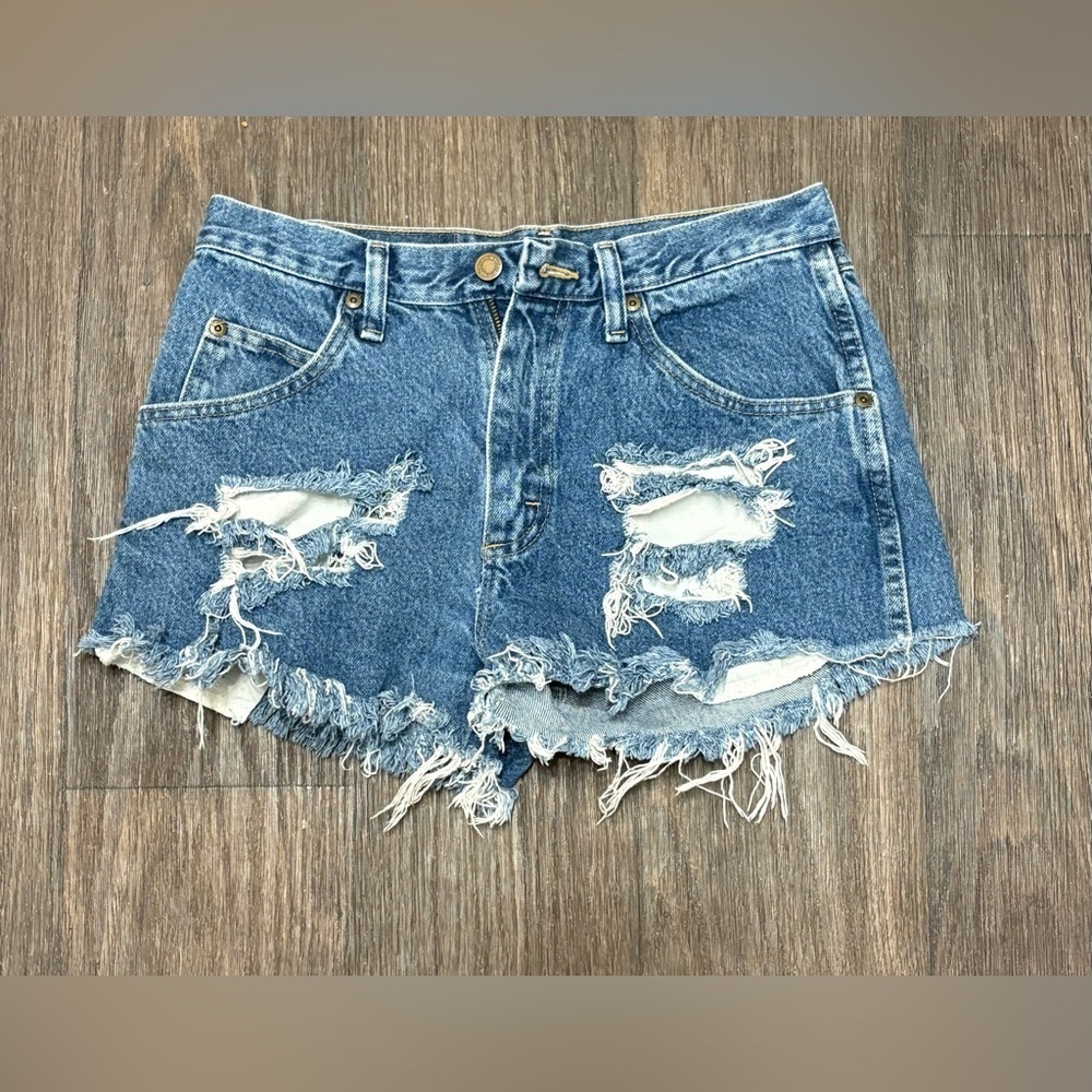 Wrangler Distressed Cutoff Denim Shorts – 30x32 (Reworked)